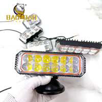 Feux auxiliaires LED BAOBAO 4 6 8 10 12 lentilles en aluminium avec puce 3570, blanc et jaune, pour moto et vélo
