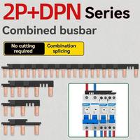 Barra de Distribución Combinada de Cobre Tipo Pin 2P+DPN para Bloque de Terminales, Barra de Conexión para Disyuntores Modulares MCB, Barra de Empalme CE