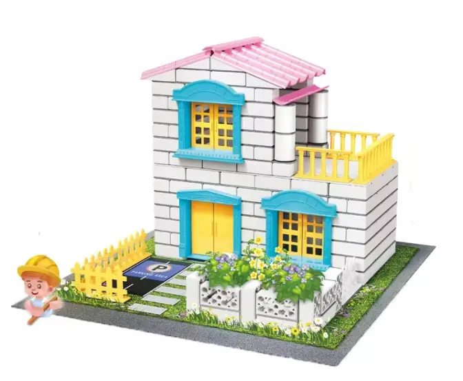 Wholesale educational toys for children DIY 270 pcs Earthwork brick building blocks toys