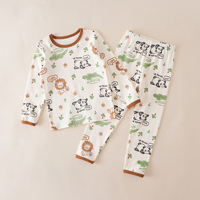 Ensemble de pyjamas pour bébé fille à manches longues, doux et confortable, vente en gros, pyjamas pour bébé garçon en coton biologique à manches longues pour l'hiver