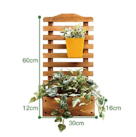 Panneau de treillis en bois de pin verni mural, bac à fleurs rectangulaire pour jardin, avec finition peinte pour une utilisation en intérieur et en extérieur