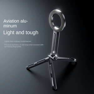 Support de tableau de bord pour téléphone portable, trépied flexible, portable, pliable, magnétique, en alliage d'aluminium, hauteur réglable, déclencheur automatique, portable - Product Image 6