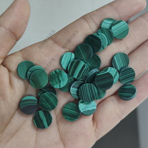 พลอยมาลาไคต์ธรรมชาติทรงกลมแบนขนาด 8x2 มม. 10x2 มม. สำหรับทำจี้สร้อยคอและเครื่องประดับตกแต่ง - Product Image 3