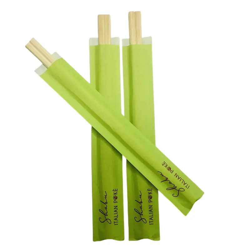 Tensoge-palillos de bambú desechables ecológicos, 24cm, completamente cerrados, empaquetados en papel de clasificación alimentaria
