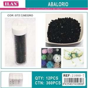 Perline Ilan Abalorio nere, 12 pezzi per tubo, per la creazione di gioielli - Product Image 1