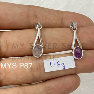 925อเมทิสต์ขนาดเล็กจี้เงินสเตอร์ลิงจี้ของขวัญวันขอบคุณพระเจ้าขายส่งจำนวนมาก - Product Image 1