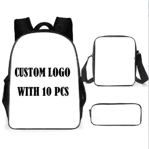 Custom Pattern Submilation Blank Kids School Bag Polyester Tote Bag Sublimation Blank Pencil Case Mochila Para Tas Sac a Main