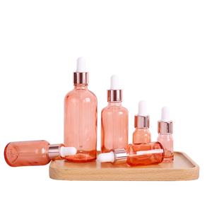 Flacon compte-gouttes rond en verre rose 2 oz, flacon compte-gouttes pour les yeux, flacons compte-gouttes or rose pour cosmétiques - Product Image 4