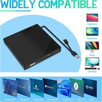 Unidad de Blu-ray Externa 7 en 1 USB 3.0 Tipo-C, Reproductor de Blu-ray 3D, Unidad de Blu-ray Portátil con Función de Lectura/Escritura