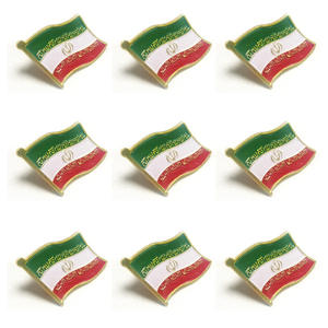 Produsen Grosir Bros Pin Enamel Keras Logam Emas Desain Bendera Nasional Iran untuk Hadiah Suvenir Patriotik - Product Image 1