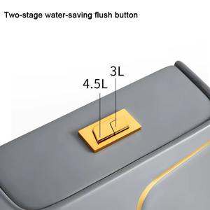 लक्जरी एक टुकड़ा सिरेमिक wc सेंटियोरोस Wc गोल्ड लाइन डिजाइन बाथरूम सिरेमिक एक टुकड़ा सोने के सफेद रंग के शौचालय कटोरे - Product Image 4