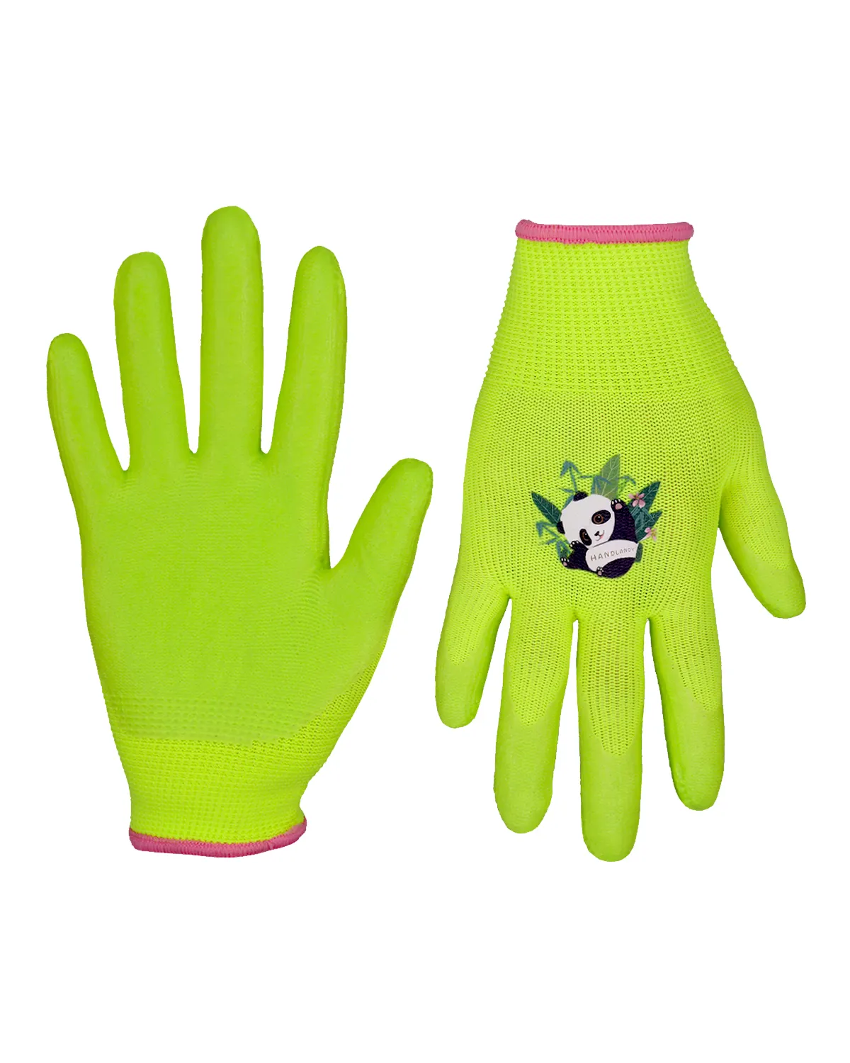 PRISAFETY Green Nitrile Coating Safety Yard Work Gloves Colorful Kids Gardening Landscape Protective Gloves High Quality Cute