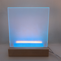 Base de lampe de nuit ovale en bois à LED 7 couleurs, support de lampe 3D RGB pour design de carton vierge, réutilisable, moderne, minimaliste, thème amour