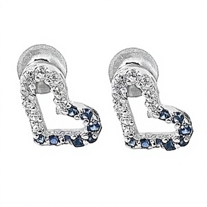 Pendientes de Plata 925 con Forma de Corazón Art Palace, con Circonita Cúbica en Círculo, Bonitos, Chapados en Oro de 18K y Rodio, para Mujer - Product Image 1