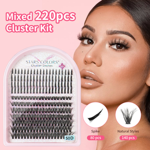 Vente en gros Promade Fans Appuyez sur les cils Livres DIY Cluster Lash Extension Kit Pre Cut Segment Lashes Private Label Lash Trays - Product Image 3