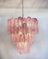Lustre moderne de luxe en fer et verre de Murano, style américain rétro vintage, luminaire suspendu décoratif
