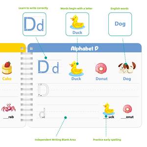 थोक बच्चों शिक्षा कैलेंडर ट्रैकिंग ड्राइंग व्यायाम पुस्तकों की प्रतिलिपि पुस्तिका संख्या/पत्र के लिए कॉपी-लेखन पुस्तक - Product Image 5
