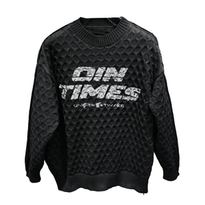Custom LOGO Odm&oem Men's Street <b>Crewneck</b> Men's <b>Sweater</b> Letter Printed <b>Sweater</b> Pullover Twist Woven Loose Casual <b>Sweater</b> - Product Image 3