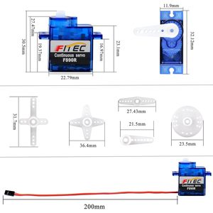 เซอร์โวมอเตอร์หมุนต่อเนื่องขนาดเล็ก DiyMalls Fs90r 360 องศา พร้อมล้อและยาง สำหรับ Arduino Microbit รถสมาร์ทคาร์ หุ่นยนต์ - Product Image 2