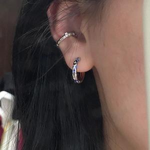 Pendientes de Aro Finos de Plata de Ley S925 con Diseño de Nicho, Dulces y Elegantes, con Cuatro Estrellas Azules, para Uso Diario, para Mujer - Product Image 4