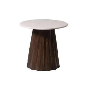Mesa de centro pequeña de madera maciza moderna con patas de metal, muebles portátiles para el hogar para sala de estar, dormitorio, precio competitivo - Product Image 1