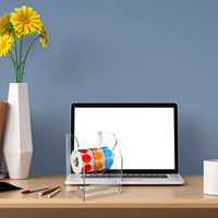 Support de rouleau d'autocollants et d'étiquettes en acrylique à 3 niveaux réglable avec distributeur transparent pour l'organisation des articles ménagers