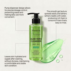 Aloe Moisturizing Facial Cleansing Gel Mild Gentle <b>Care</b> Clean Smooth Pores Refreshing Hydrating Skin Wash - Product Image 5
