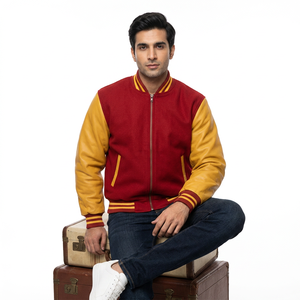 Veste bomber brodée pour homme, style universitaire, sport, baseball, patchwork, veste varsity - Product Image 1