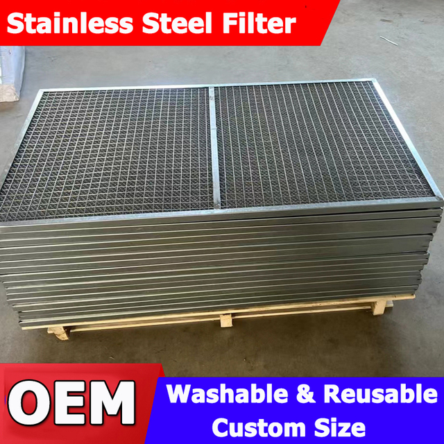 Factory Direct Stainless Steel Mesh Grease Filter Washable Kitchen Hood Air Filter for Restaurant Exhaust Ventilation System