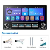 Lecteur MP5 universel pour voiture 6,86 pouces, écran tactile, CarPlay sans fil intégré, navigation, image inversée, tout-en-un