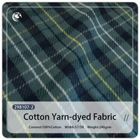 Tissu en coton teint en fil à carreaux écossais 240 g/m² pour vêtements d'enfants (garçons et filles), chemises et pantalons pour hommes et femmes