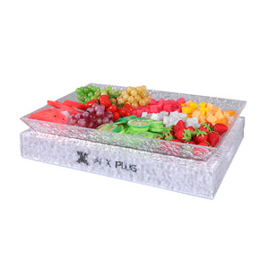 Plateau à fruits en acrylique lumineux, design rectangulaire à motif de glace, pour fêtes, bars, KTV, discothèques - Product Image 5