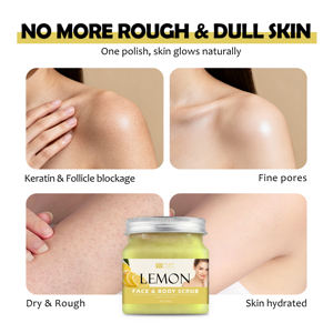 Gommage Visage Naturel au <span class=keywords><strong>Citron</strong></span> 500g Contient du Sel Marin Améliore le Teint Terne Éclaircit la Peau du Corps Laisse une Peau Radieuse Utilisation Quotidienne Logo Personnalisé - Product Image 5