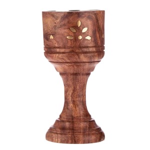 Brûleur à Bakhoor rond en bois de qualité export, support d'encens en bois naturel pour usage domestique et religieux, disponible à la vente - Product Image 6