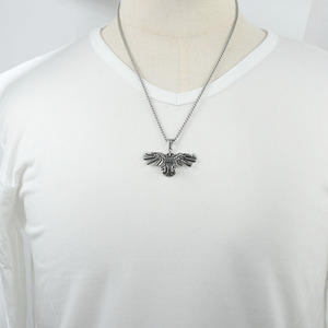 Yunnique – collier avec pendentif aigle en acier inoxydable, couleur argent, design géométrique, pour hommes et femmes, bijoux cadeau, 122035 - Product Image 4