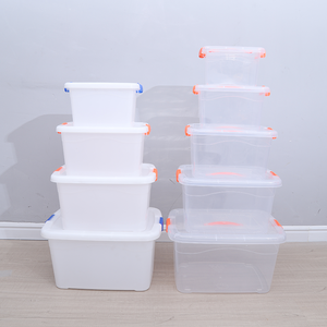 Boîte de rangement transparente en plastique <span class=keywords><strong>pour</strong></span> vêtements, organisateur empilable clair, conteneur de protection saisonnière <span class=keywords><strong>pour</strong></span> armoire et placard - Product Image 1