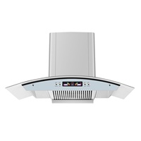 Campana Extractora de Cocina Curva de Alta Calidad con Interruptor Táctil y Filtro Plano Extraíble, Potente Succión, Buen Precio