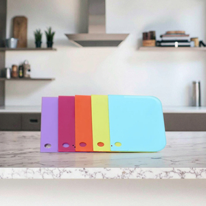 Xl-đầy màu sắc 6 Mảnh nhựa nướng bánh spatulas hình thang hình bán nguyệt hình tam giác răng cưa bánh kem <span class=keywords><strong>scraper</strong></span> - Product Image 3