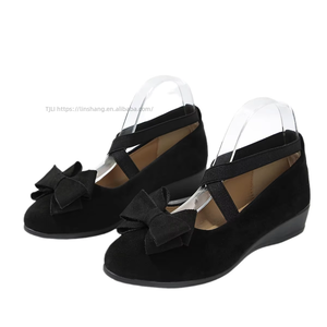 Chaussures plates compensées en daim pour femme, style européen et américain, avec nœud et brides croisées, collection automne, vente en gros - Product Image 5