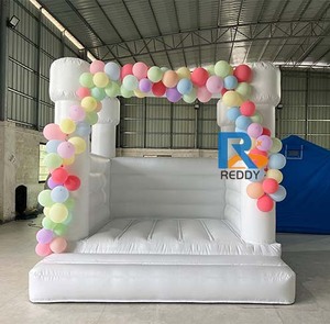 <span class=keywords><strong>Castillo</strong></span> Inflable Chateau Licorne 10x10 con Tobogán, Color Blanco, Rosa Pastel y Blanco <span class=keywords><strong>Real</strong></span>, para Bodas, Oferta - Product Image 1