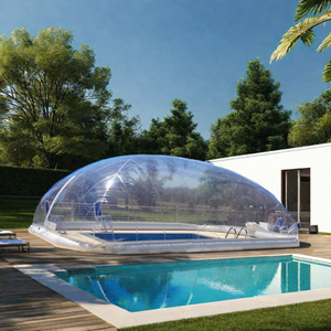 Couverture de <span class=keywords><strong>piscine</strong></span> gonflable transparente en PVC avec souffleur, design dôme à air, installation facile, protège la <span class=keywords><strong>piscine</strong></span> extérieure - Tailles 8x5m/10x6m/12x7m - Product Image 3