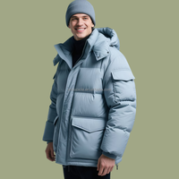 Parka d'hiver pour homme, imperméable, rembourrée de 90% de duvet de canard, style décontracté pour l'extérieur, fermeture éclair, veste haut de gamme pour la chasse, garde au chaud