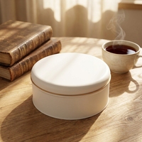 Boîte en fer blanc ronde de qualité alimentaire, multicolore, vide, en métal, avec logo personnalisé pour le thé, les bonbons, les biscuits, l'emballage cadeau