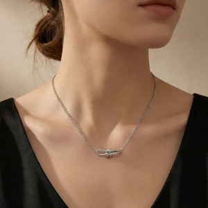 Collar de Mujer en Forma de U de Acero Inoxidable 304 de Alta Calidad, Estilo Simple, Impermeable, Colgante que No se Destiñe, Adecuado para Uso Diario - Product Image 1