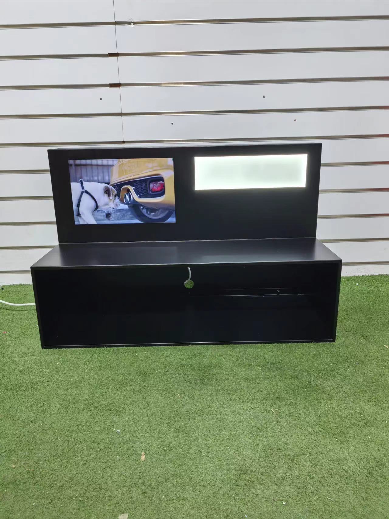 L-shaped Metal Frame Counter Top Display Stand Advertising Screen Custom Logo Designed for Earphone Headphone Retail Displays — view 6