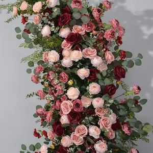 XA matrimonio fiori pilastri cerimonia sfondo rosa bianco vero fiori colonne