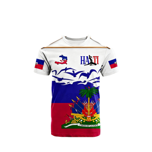 T-shirt de sport décontracté de luxe à personnaliser avec drapeau haïtien, confortable, doux, grande taille, séchage rapide, qualité supérieure, idéal pour l'été et la gym. - Product Image 1
