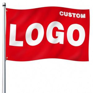 100D Polyester Good Quality Best Price Outdoor Activities Red Logo Custom Flags <b>Banners</b> - Product Image 3