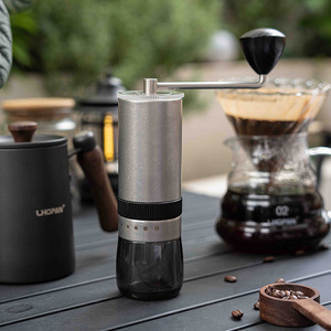 Manual Coffee Grinder Adjustable Hexagonal Steel Core Hand Crank For Outdoor Use Grey - Product Image 1