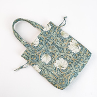 Bolso de regalo con cordón de Navidad de diseño Floral estético, bolso de mano de moda para mujer, bolso de mano de lona de algodón TC reciclado